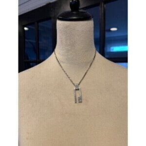 GUCCI G Necklace Sterling Silver 925 Made in Italy